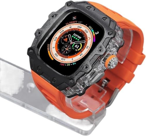 Boîtier en alliage pour Apple Watch Ultra 2 49mm et bracelet caoutchouc antichoc DIY