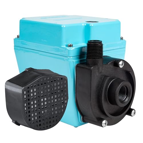 Image of Little Giant 3E-12NT 115-Volt, 1 /15 HP, 500 GPH Oil-Filled Direct Drive In-Line or Submersible Pump with 10-ft. Cord, Blue, 503186