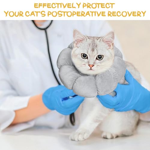 HMCEY Schutzkragen Katze,Halskrause Katzen Leckschutz,Einstellbarer Katzenkragen Nach Op,Schutzhalsband für Katzen,Hundekragen Weich,Halsband Wiederherstellung Schutzkegel für Nach Operation