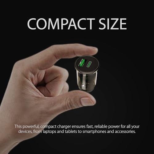 Image of Vismac 48W SuperFast Car Charger with Type-C PD & USB-A QC Ports, Smart IC Chip, Transparent Design, Over Voltage & Heat Protection, Universal Charging for All Devices