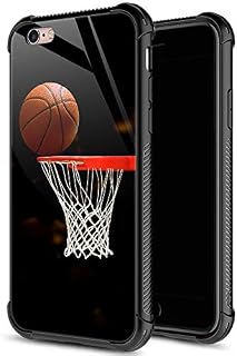 ZHEGAILIAN iPhone 6s Case,9H Tempered Glass iPhone 6 Cases for Men Boys,Funny Basketball