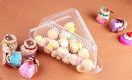 Miniatura 6 de LZbeove Cajas triangulares pequeñas para tartas de queso para tartas, recipientes triangulares de plástico con tapas, embalaje para llevar para el