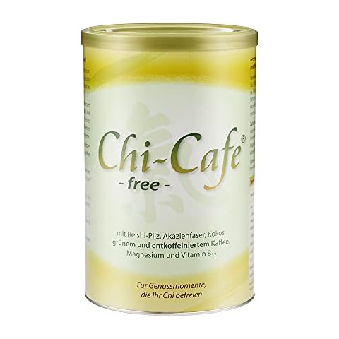 Chi-Cafe free 250 g Dose I Getränkepulver mit grünem und entkoffeiniertem Kaffee, Reishi-Pilz, Ballaststoffen, Kokos, Magnesium und Vitamin B12 I vegan I 50 Tassen Cover