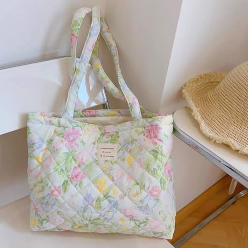 Image of Sunwel Fashion Top Zipper Floral Quilted Bag Small Tote Bag for Women