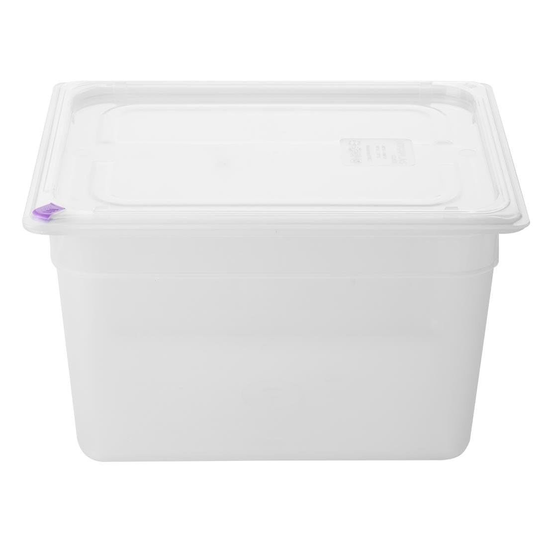 Conteneur Hygiplas Click PP 1-2 GN 200mm avec couvercle et clips de couleur