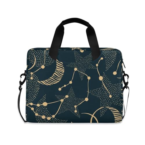 MiaoLD パソコンケース PCケース 宇宙柄 星柄 月 黒 ブラック 可愛い ノートPCインナーケース 15.6インチ A4対応 耐衝撃 超強保護 ノートパソコンバッグ ビジネスバッグ レディース メンズ 通勤 通学 出張 手揚げ ショルダー付き 男女