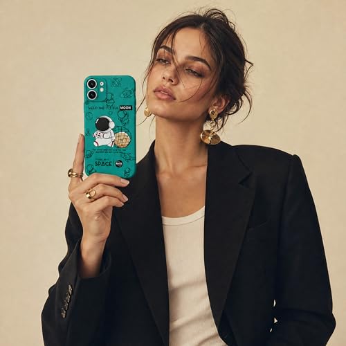 Image of Cosmic Silicone Astronaut Case for iPhone 11, Cute Soft Touch Designer Protective Cover, AstroShield Shockproof Defense with Matte Anti-Slip Grip | Astro Moss