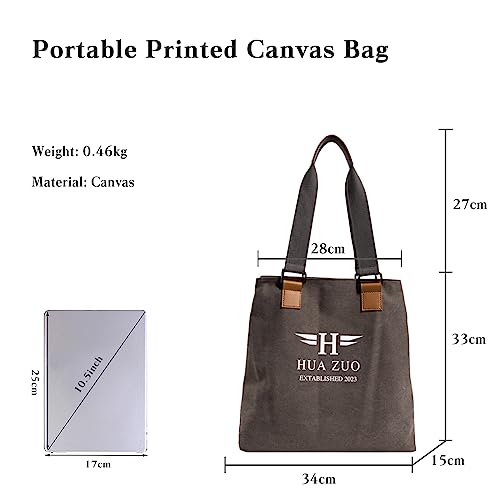 Image of CORIOS Canvas Handbag Women Tote Bag Large Capacity Shoulder Bag Multi-Pockets Top Handle Bag with Zipper Casual Hobo Bag