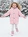 PATPAT Girls Heavyweight Puffer Jacket Size 6-7 Years Pink Hooded Padded Winter Coat Medium Length Quilted Warm Fashion Outwear for Little Kids