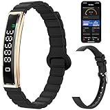 findtime Smart Bracelet Fitness Tracker Heart Rate Monitor Sleep Activity Tracker Step Counter Calories Pedometer Waterproof Slim Thin Health Band for Women Ladies Men, Free App, 2 Bands