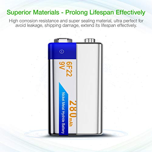 Ebl 6F33 9V Rechargeable Batteries Nimh Everyday 280Mah 9V Battery thumb #4