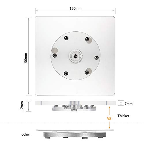 Kasmoire Cookie Decorating Turntable, Sugar Cake Cookie Decorating Supplies Kit-with Anti-Slip Silicone Mat,Turns Smoothly Easy Control and Convenient,5.7 x 5.7inch,Thicker,Acrylic,Square