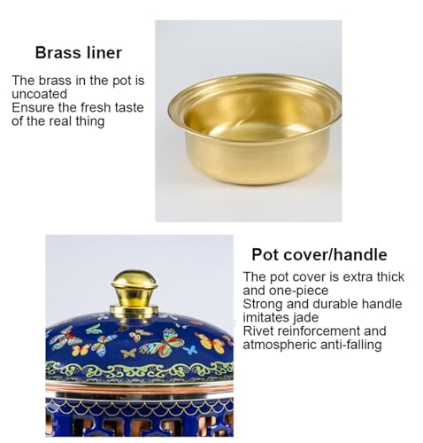 Olla China Cloisonné de Cobre para Una Persona 23x23x23 cm miniatura 4