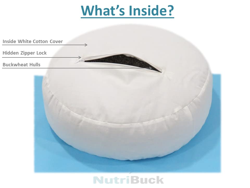 Image of Buckwheat ZAFU Meditation Cushion Filled with Buckwheat Hulls (Round - Dark Green)