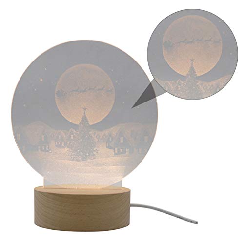 KESYOO Bola de Neve de Natal Base de Madeira Led Caixa de Luz Noturna para Meninas CrianÃ§as Anivers