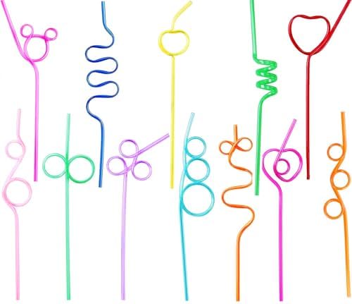Crazy Straws, Reusable Plastic Loop Curly Fun Straws for Classroom Activities, Valentine’s Day Gift, Christmas Birthday Party Supplies Decoration (24 Pcs) image 4