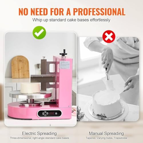 Automatic Cake Decorating Machine 200W - Tabletop Cream Spreader with LCD Display for Smooth Coating, Ideal for Cake & Dessert Shops, Fits 4-12 Inch Cakes