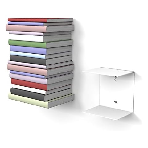 home3000 The invisible bookshelf small in white 1 piece set for a 13 Inch (30 cm) Books column Cover