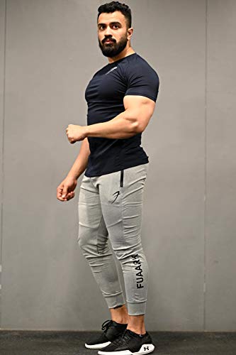 Image of Round Neck Half Sleeves Gym Workout Solid Sports and Gym T-Shirt for Men