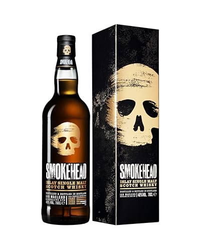 Smokehead Islay Peated Single Malt Scotch Whisky | Gift Box Included | Heavily Peated | Bonfire Smoke Lemon Spice & Honey | Smoky Islay Malt | 70cl | 40% ABV | Whisky Gift for Fathers Day