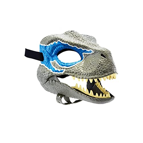 Máscara de dinossauro com mandíbula em movimento, máscara de látex atraente de raptor, máscara de di