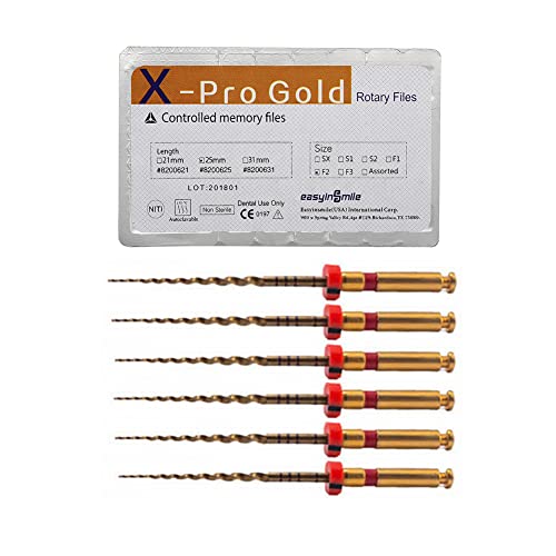 Limas rotatorias X-Pro Gold F2 de 25mm para endodoncia de motor con memoria Niti SNAWOP