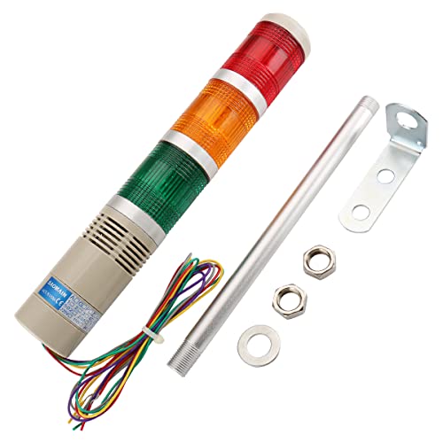 Feu de signalisation LED industriel tricolore Baomain alarme sonore intégrée 12V