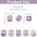 PONABEADIY 1 Box 2 Strands 90PCS Tulip Flower Beads with Hole Synthetic Coral 3D Purple White Dyed Carved Stone Bell Floral Spacer Bead for Jewelry Making Beading Bracelet Valentines Diy Crafts Supply