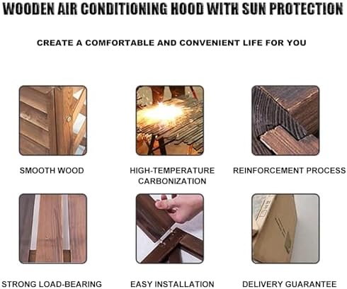 Wooden Outdoor Air Conditioner Privacy Screen & Cover - Windproof, Sunproof AC Unit Shield - Stylish & Durable Storage Shelf for Plants & Accessories
