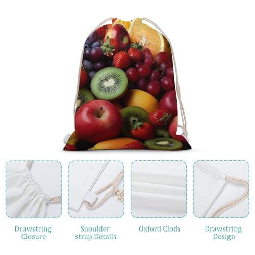 Fresh Fruits And Vegetables Drawstring Backpack Gym Bag Lightweight Sackpack Gift for Hiking Travel Beach Shopping4