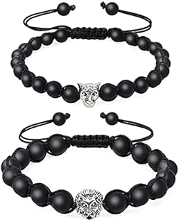 COAI Leopard Lion Matte Onyx Couples Bracelets