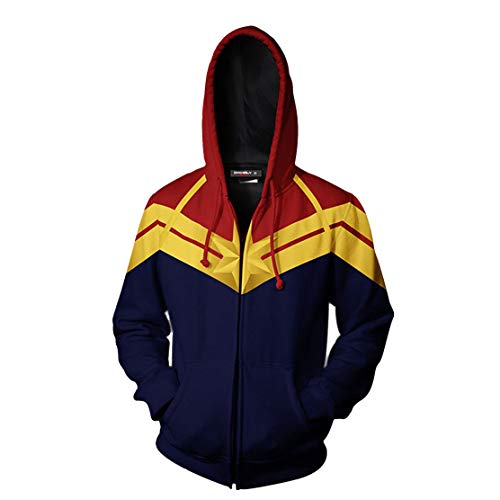 Image of 3D Captain Fashion Cosplay Hoodie Jacket Costume (X-Small, Captain Marvel 4)