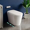 Smart Compact Toilet for Small Bathrooms, Foam Shield, 23" Depth White One-Piece Design, Built-in Bidet & Tank, Auto Open/Close Lid, Foot Sensor Flush, Heated Seat, Air Dryer (ZYS1 Mini)