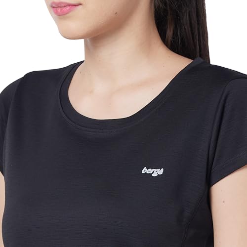 Image of berge' Ladies Polyester Dry Fit Western Shirts & Tshirts for Women, Quick Drying & Breathable Fabric, Gym Wear Tees & Workout Tops|Half Sleeve T-Shirt|Running Tshirts for Women
