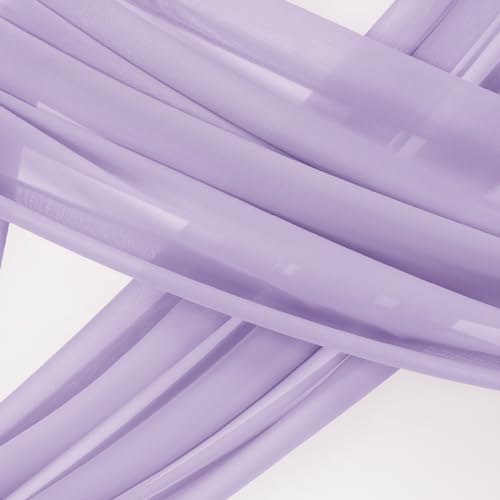 Image of Socomi Wedding Arch Draping Fabric 3 Panels 29 inch x 19Ft Lavender Purple Sheer Chiffon Curtain Drapes 6 Yards for Wedding Ceremony Birthday Party Decoration