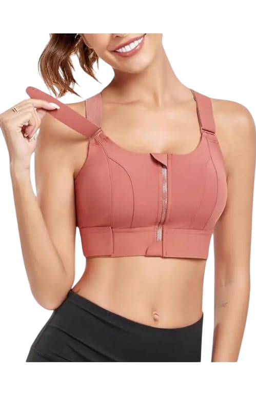 High Impact Front Zip Sports Bra for Women | Longline Criss-Cross Back Padded Gym Bra | Workout Yoga Tank Crop Top for Running, Fitness & Activewear (Pack of -1)-image-14