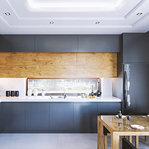 Maxxima 4 In. Square Ultra Thin Recessed Led Downlight, 700 Lumens, Black Trim, 5 Cct Color Selectable 2700K/3000K/3500K/4000K/5000K, Canless Ic Rated, Slim, Dimmable, J-Box Include #TOP6