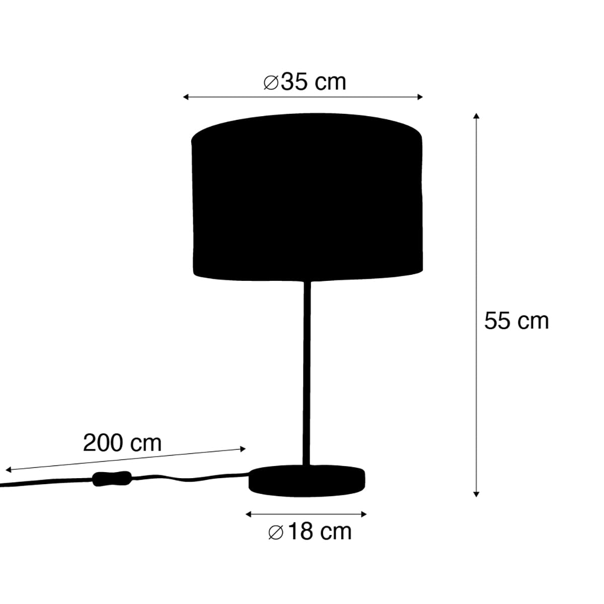 Qazqa lampada da tavolo con paralume ottone 55cm Kaso Shade