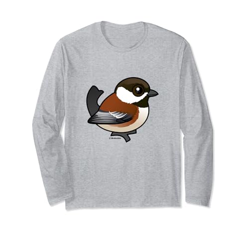 Cute Cartoon Chestnut-backed Chickadee Birdorable Bird Long Sleeve T-Shirt