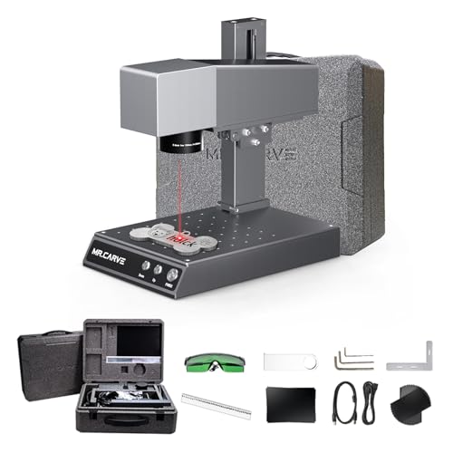 MR. Carve M1 Pro Engraver Desk Marking Engraving Carving Marker Machine Support APP Control High Speed for All-Metals Jewelry s Suitable for Home DIY Logo Printer Industrial Batch