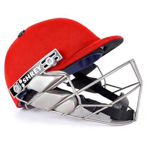 Image of SHREY Pro Guard Stainless Steel 2.0 Batting Cricket Helmet for Men's (Red, M)