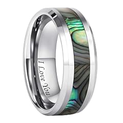 I Love You -8mm abalone