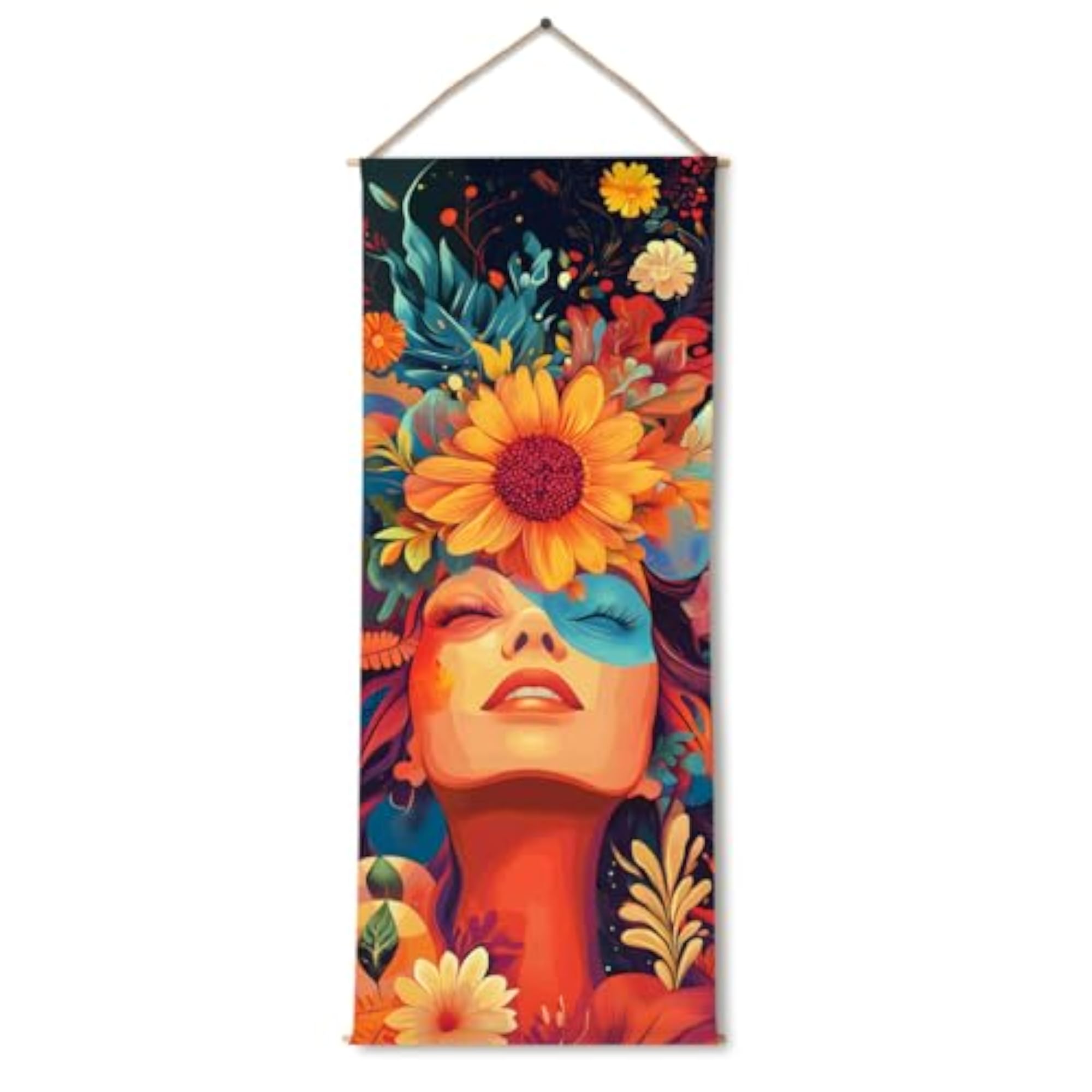 Maximalist Wall Hanging Tapestry 24x60 In