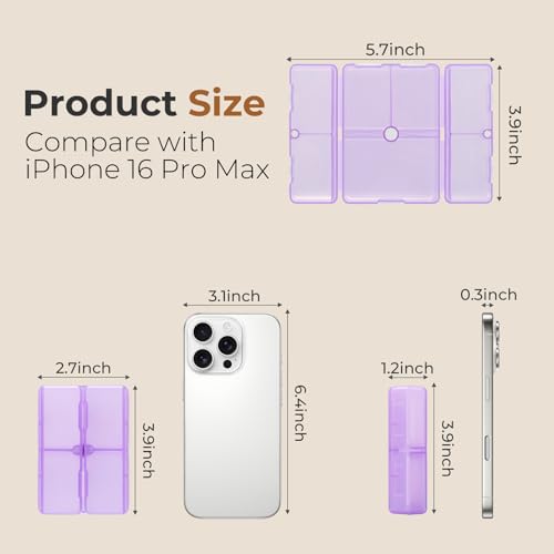 Image of FYY Travel Pill Organizer,7 Compartments Pill Box Medicine Case-ClearPurple