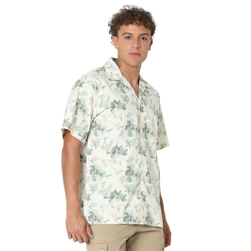 Image of Spykar Men's Relaxed Fit N /A Half Sleeve Printed Casual Shirts