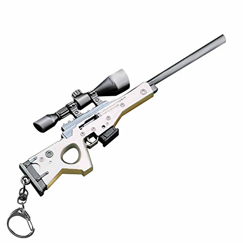 LLAMEVOL Gun Keychain for Men Fort-Nite FN Scar Guns Toys Heavy Shotgun Model Alloy Metal Assault Rifle Keychain Game Party Supplies Collection Gift for Boys
