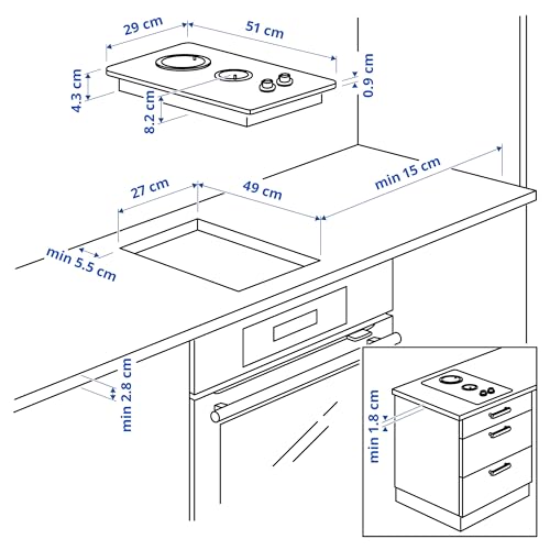Plaque de cuisson à gaz pour petite cuisine ProTuning LAGAN inox 29 cm