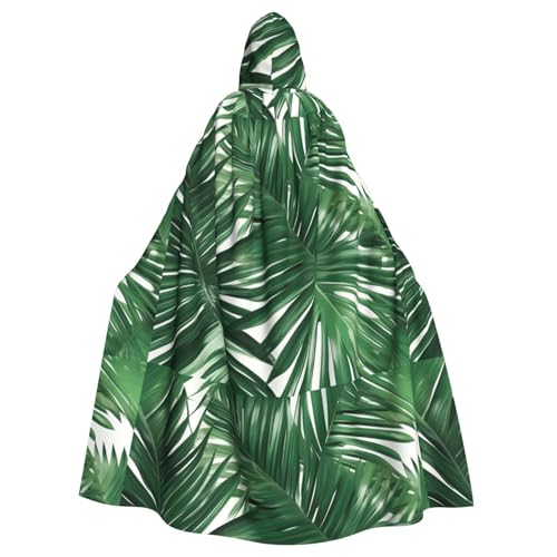 WHJSSF Capa con capucha para adultos con estampado de hojas de palma de dinosaurio, para Halloween, capa con capucha súper grande sin cremallera