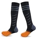 Beheizte Socken für Herren Damen, CRRXIN Beheizte Elektrische Socken, Wiederaufladbar Batterie Socken, Fußwärmer Skisocken für Outdoor-Wintersport.