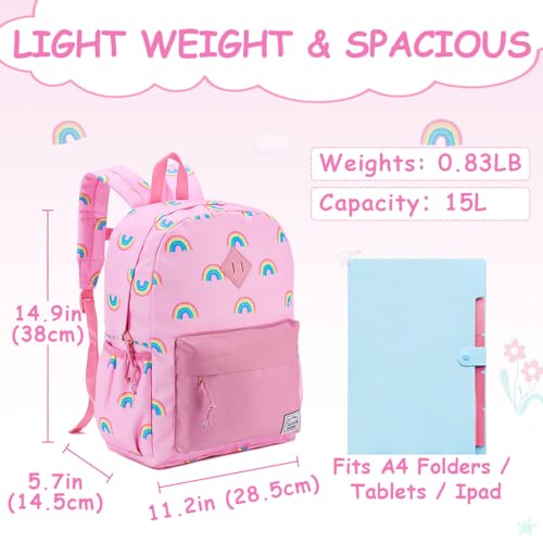 VASCHY Kids School Backpack Rucksack for Boys Girls Children's Toddler Backpack Kindergarten Book Bag with Chest Buckle